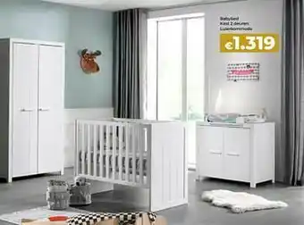 Euroshop Babybed kast 2 deuren luierkommode aanbieding