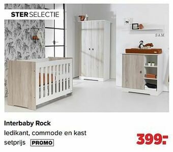 Baby-Dump Interbaby rock ledikant, commode en kast aanbieding