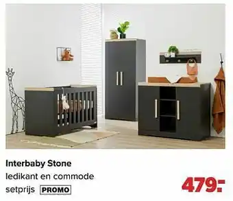 Baby-Dump Interbaby stone ledikant en commode aanbieding