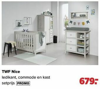 Baby-Dump Twf nice ledikant, commode en kast aanbieding
