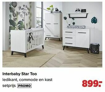 Baby-Dump Interbaby star too ledikant, commode en kast aanbieding