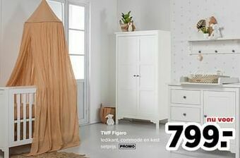 Baby-Dump Twf figaro ledikant, commode en kast aanbieding