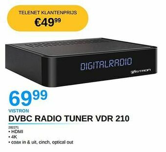 Vistron dvbc radio tuner vdr 210