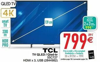 Cora Tcl tv qled - qled-tv 55c727 aanbieding
