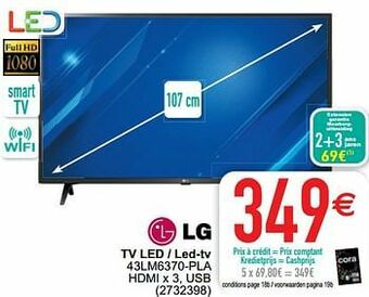Cora Lg tv led - led-tv 43lm6370-pla aanbieding