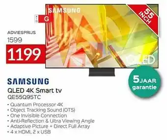 Selexion Samsung qled 4k smart tv qe55q95tc aanbieding