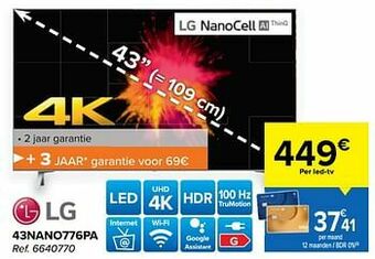 Carrefour Lg 43nano776pa aanbieding