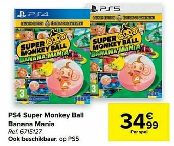 Carrefour Ps4 super monkey ball banana mania aanbieding