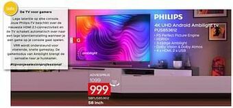 Selexion Philips 4k uhd android ambilight tv 58pus853612 aanbieding