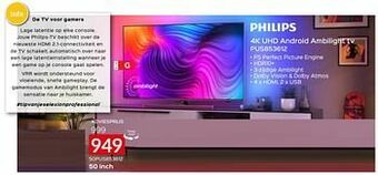 Selexion Philips 4k uhd android ambilight tv 50pus853612 aanbieding