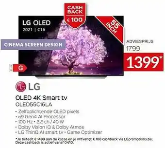 Selexion Lg oled 4k smart tv oled55c16la aanbieding