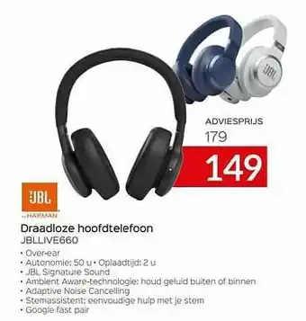 Jbl draadloze hoofdtelefoon jbllive660