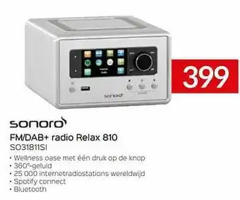 Selexion Sonoro fm-dab+ radio relax 810 so31811si aanbieding