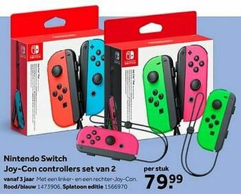 Intertoys Nintendo switch joy-con controllers set van 2 rood-blauw aanbieding