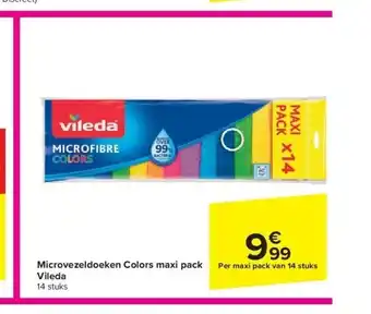 Carrefour Microvezeldoeken Colors maxi pack Vileda aanbieding