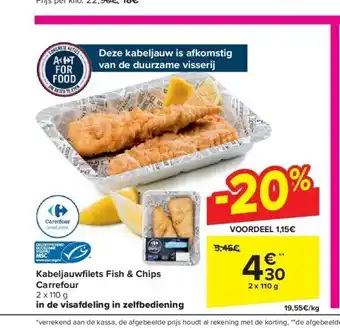 Carrefour Kabeljauwfi lets Fish & Chips Carrefour aanbieding
