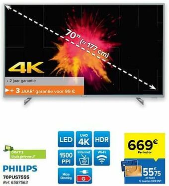 Carrefour Philips 70pus7555 aanbieding