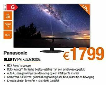 Expert Panasonic oled tv pvtx55jz1000e aanbieding