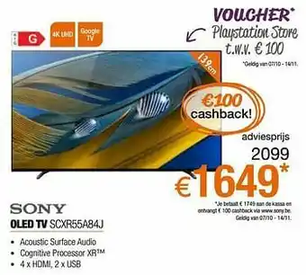 Expert Sony oled tv scxr55a84j aanbieding