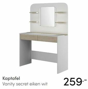 Baby & Tiener Kaptafel vanity secret eiken wit aanbieding