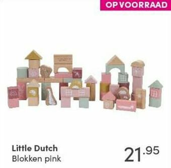Baby & Tiener Little dutch blokken pink aanbieding
