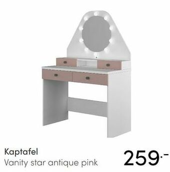 Baby & Tiener Kaptafel vanity star antique pink aanbieding