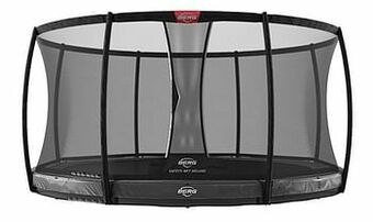 Berg inbouwtrampoline met veiligheidsnet Elite Inground Ø 3,80 m Grey
