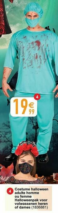 Cora Costume halloween adulte homme ou femme halloweenpak voor volwassenen heren of dames aanbieding