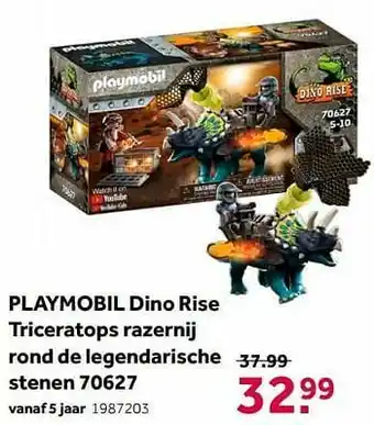 Intertoys Playmobil dino rise triceratops razernij rond de legendarische stenen 70627 aanbieding