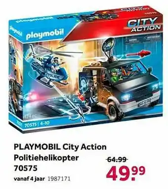 Intertoys Playmobil city action politiehelikopter 70575 aanbieding
