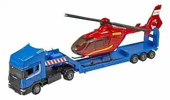 DreamLand blauwe vrachtwagen met rode helikopter