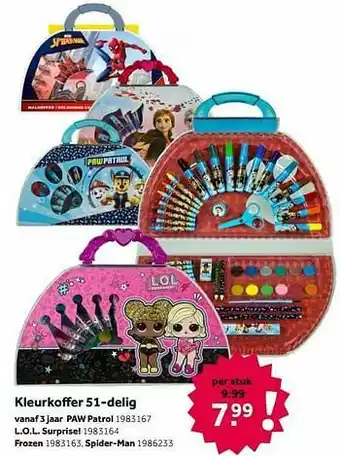 Intertoys Kleurkoffer 51-delig paw patrol aanbieding