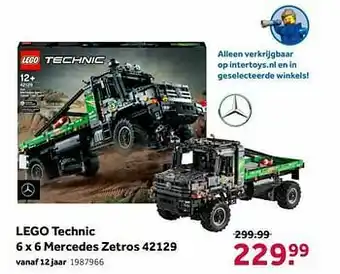 Intertoys Lego technic 6 x 6 mercedes zetros 42129 aanbieding