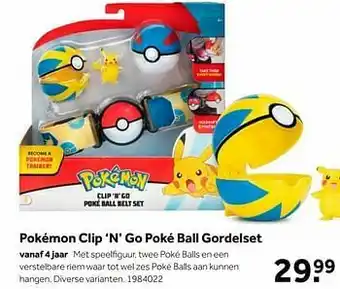 Intertoys Pokémon clip n go poké ball gordelset aanbieding