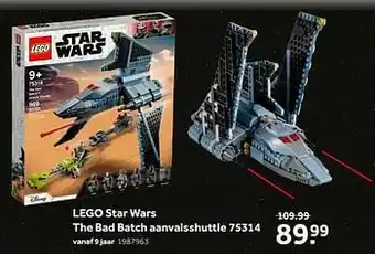 Intertoys Lego star wars the bad batch aanvalsshuttle 75314 aanbieding
