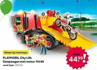 Intertoys Playmobil city life sleepwagen met motor 70199 aanbieding