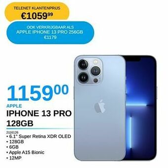 AUVA Apple iphone 13 pro 128gb aanbieding