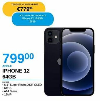 AUVA Apple iphone 12 64gb aanbieding