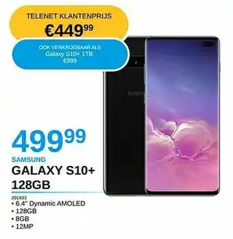 AUVA Samsung galaxy s10+ 128gb aanbieding