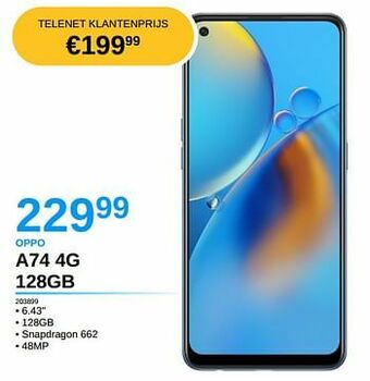 AUVA Oppo a74 4g 128gb aanbieding