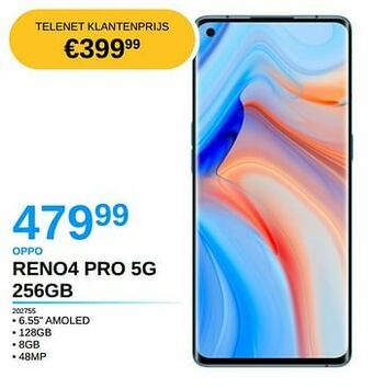 AUVA Oppo reno4 pro 5g 256gb aanbieding
