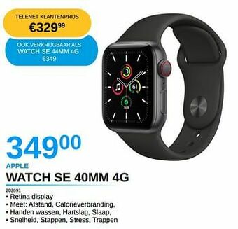 AUVA Apple watch se 40mm 4g aanbieding