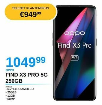 AUVA Oppo find x3 pro 5g 256gb aanbieding