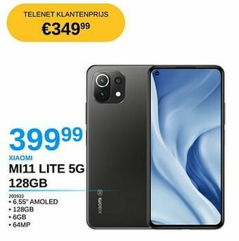 AUVA Xiaomi mi11 lite 5g 128gb aanbieding