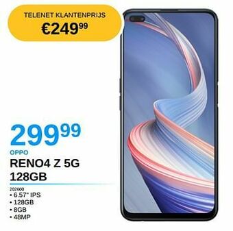 AUVA Oppo reno4 z 5g 128gb aanbieding