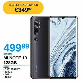 AUVA Xiaomi mi note 10 128gb aanbieding