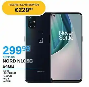 AUVA Oneplus nord n10 5g 64gb aanbieding