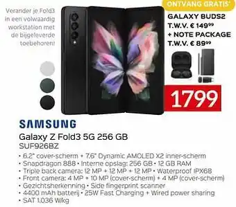 Selexion Samsung galaxy z fold3 5g 256 gb suf926bz aanbieding