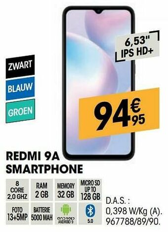 Electro Depot Xiaomi redmi 9a smartphone aanbieding