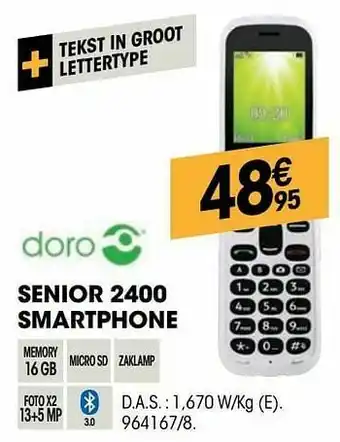 Electro Depot Doro senior 2400 smartphone aanbieding